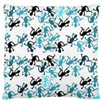 Lizards pattern - blue Large Flano Cushion Case (One Side) Front