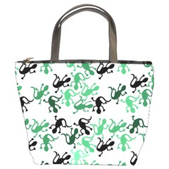 Lizards Pattern - Green Bucket Bags by Valentinaart