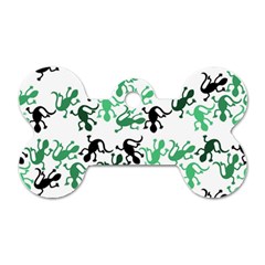 Lizards Pattern - Green Dog Tag Bone (one Side) by Valentinaart