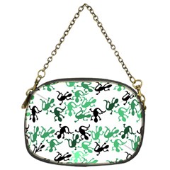 Lizards Pattern - Green Chain Purses (one Side)  by Valentinaart