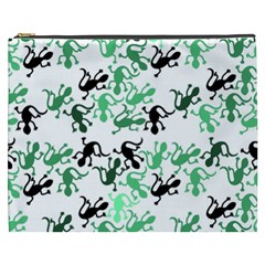 Lizards Pattern - Green Cosmetic Bag (xxxl)  by Valentinaart