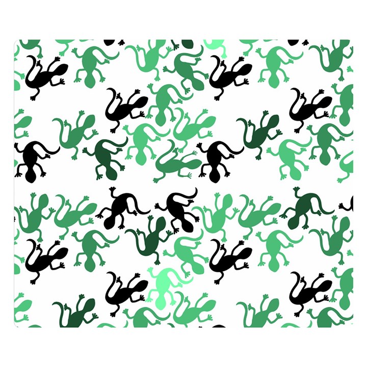 Lizards pattern - green Double Sided Flano Blanket (Small) 