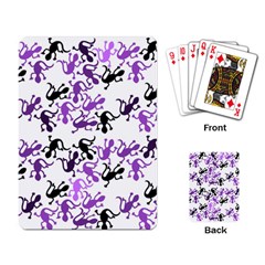 Lizards Pattern - Purple Playing Card by Valentinaart