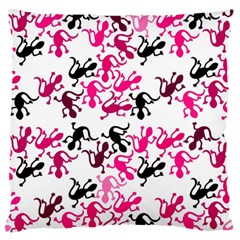 Lizards Pattern - Magenta Large Cushion Case (two Sides) by Valentinaart