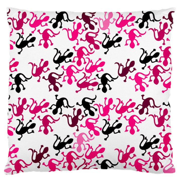 Lizards pattern - magenta Large Flano Cushion Case (One Side)