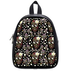 Floral Skulls With Sugar On School Bags (Small) 
