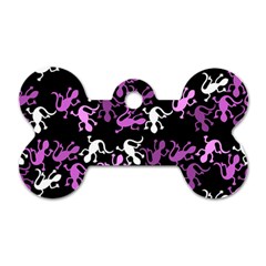 Magenta Lizards Pattern Dog Tag Bone (one Side) by Valentinaart