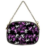 Magenta Lizards pattern Chain Purses (Two Sides)  Back