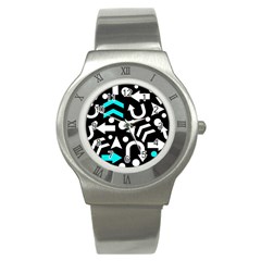 Right Direction - Cyan Stainless Steel Watch by Valentinaart