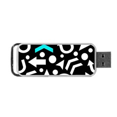 Right Direction - Cyan Portable Usb Flash (two Sides) by Valentinaart
