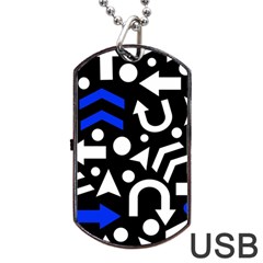 Right Direction - Blue  Dog Tag Usb Flash (one Side) by Valentinaart