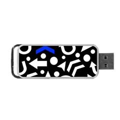 Right Direction - Blue  Portable Usb Flash (one Side) by Valentinaart