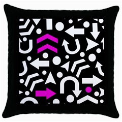 Right Direction - Magenta Throw Pillow Case (black) by Valentinaart