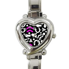 Right Direction - Magenta Heart Italian Charm Watch by Valentinaart