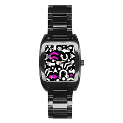 Right Direction - Magenta Stainless Steel Barrel Watch by Valentinaart