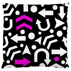 Right Direction - Magenta Large Flano Cushion Case (one Side) by Valentinaart