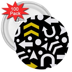 Right Direction - Yellow 3  Buttons (100 Pack)  by Valentinaart