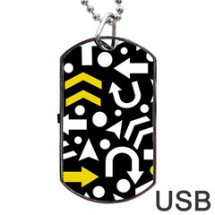 Right Direction - Yellow Dog Tag Usb Flash (one Side) by Valentinaart