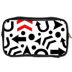 Red Right Direction Toiletries Bags 2-side by Valentinaart
