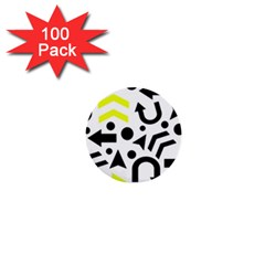 Yellow Right Direction  1  Mini Buttons (100 Pack)  by Valentinaart