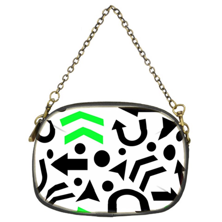 Green right direction  Chain Purses (Two Sides) 