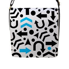 Cyan Right Direction Flap Messenger Bag (l)  by Valentinaart