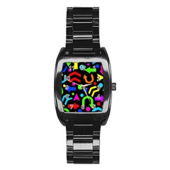 Right Direction - Colorful Stainless Steel Barrel Watch by Valentinaart