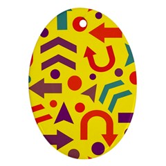 Yellow Direction Ornament (oval)  by Valentinaart