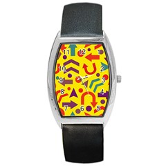 Yellow Direction Barrel Style Metal Watch by Valentinaart