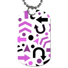 Magenta direction pattern Dog Tag (One Side)