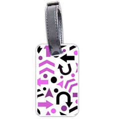 Magenta direction pattern Luggage Tags (One Side) 