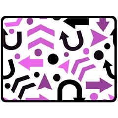 Magenta Direction Pattern Double Sided Fleece Blanket (large)  by Valentinaart