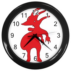 Grotesque Red Creature  Wall Clocks (black) by dflcprints