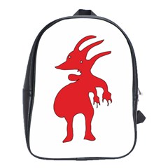 Grotesque Red Creature  School Bags(large)  by dflcprints
