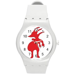 Grotesque Red Creature  Round Plastic Sport Watch (m) by dflcprints