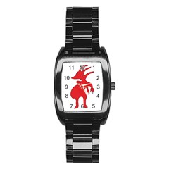 Grotesque Red Creature  Stainless Steel Barrel Watch by dflcprints