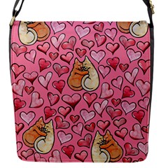 Cat Love Valentine Flap Messenger Bag (s) by BubbSnugg