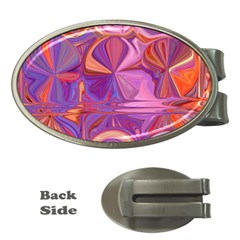 Candy Abstract Pink, Purple, Orange Money Clips (Oval) 