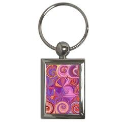 Candy Abstract Pink, Purple, Orange Key Chains (Rectangle) 