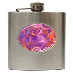 Candy Abstract Pink, Purple, Orange Hip Flask (6 Oz)