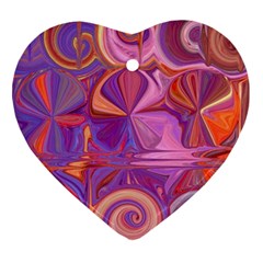 Candy Abstract Pink, Purple, Orange Heart Ornament (2 Sides)