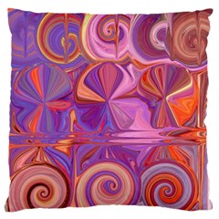 Candy Abstract Pink, Purple, Orange Large Flano Cushion Case (one Side)