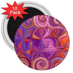 Candy Abstract Pink, Purple, Orange 3  Magnets (10 Pack) 