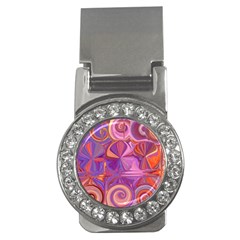 Candy Abstract Pink, Purple, Orange Money Clips (cz) 