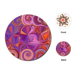 Candy Abstract Pink, Purple, Orange Playing Cards (round) 