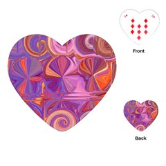 Candy Abstract Pink, Purple, Orange Playing Cards (heart) 