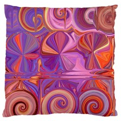 Candy Abstract Pink, Purple, Orange Large Cushion Case (one Side)