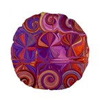 Candy Abstract Pink, Purple, Orange Standard 15  Premium Flano Round Cushions Front