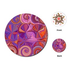 Candy Abstract Pink, Purple, Orange Playing Cards (round)  by digitaldivadesigns