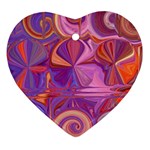 Candy Abstract Pink, Purple, Orange Heart Ornament (2 Sides) Front